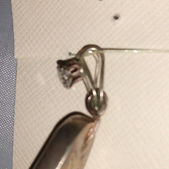 Sterling Silver White Shimmer Dichroic Glass Pendant - Picture 7 of 8